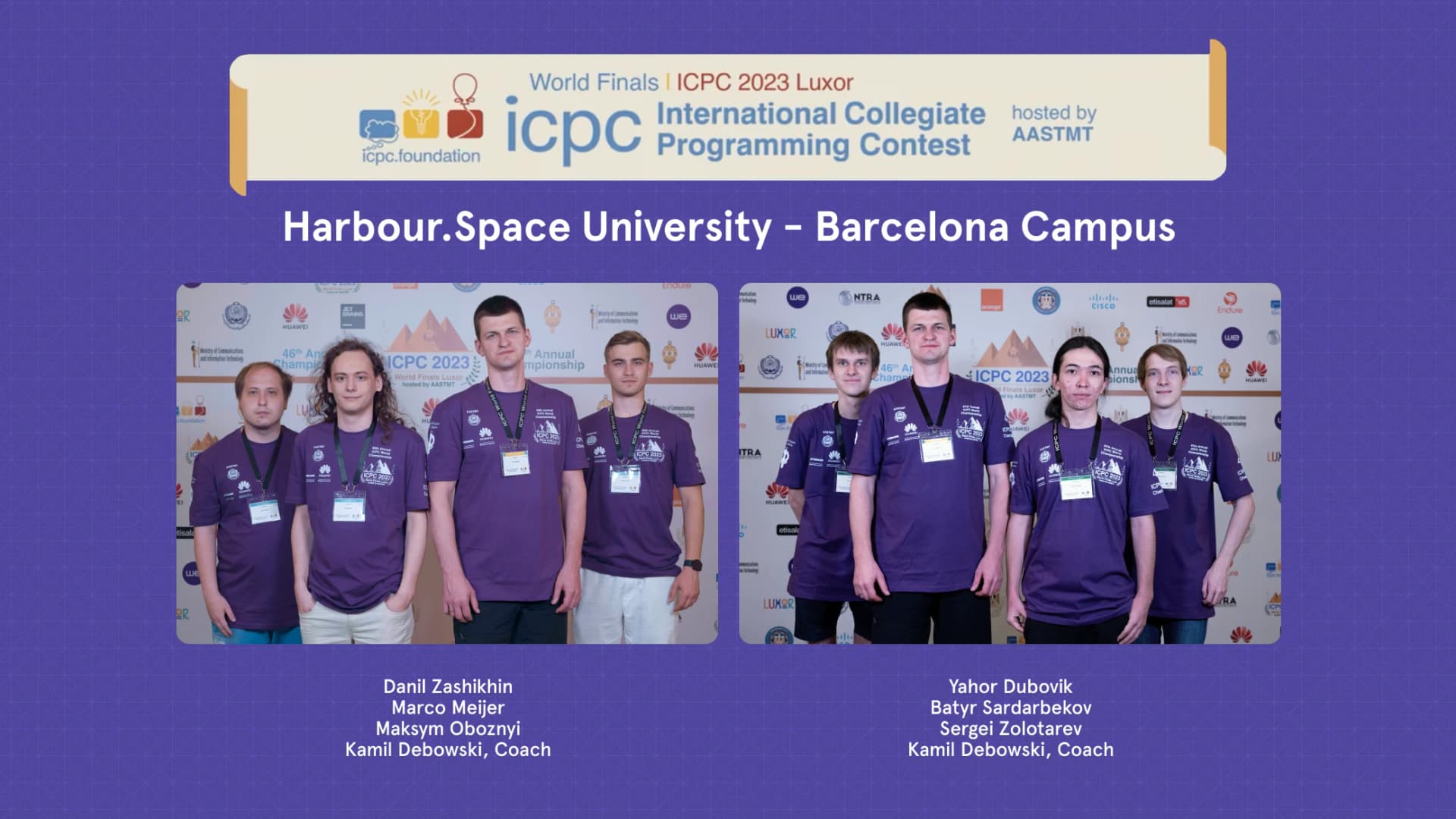 Danil Zashikhin, ️Marco Meijer, Maksym Oboznyi, Yahor Dubovik, Batyr Sardarbekov, Sergei Zolotarev and Kamil Debowski (Coach)