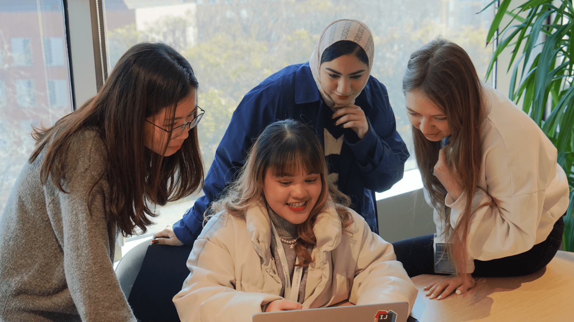Harbour.Space students working on a group project