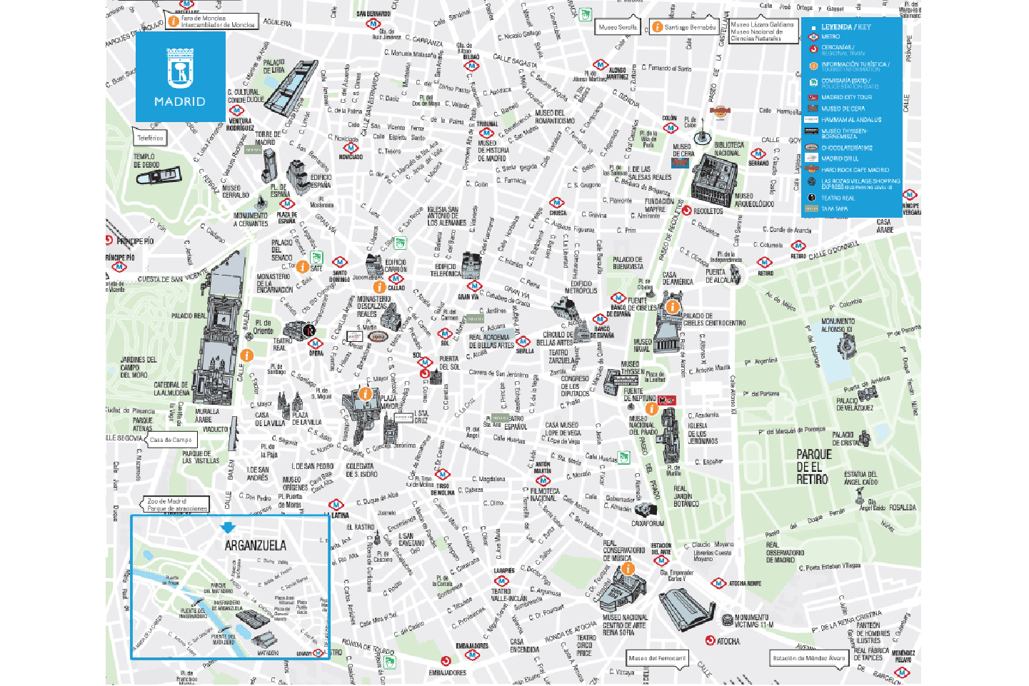 Tourist Map of Madrid, Spain by ES Madrid