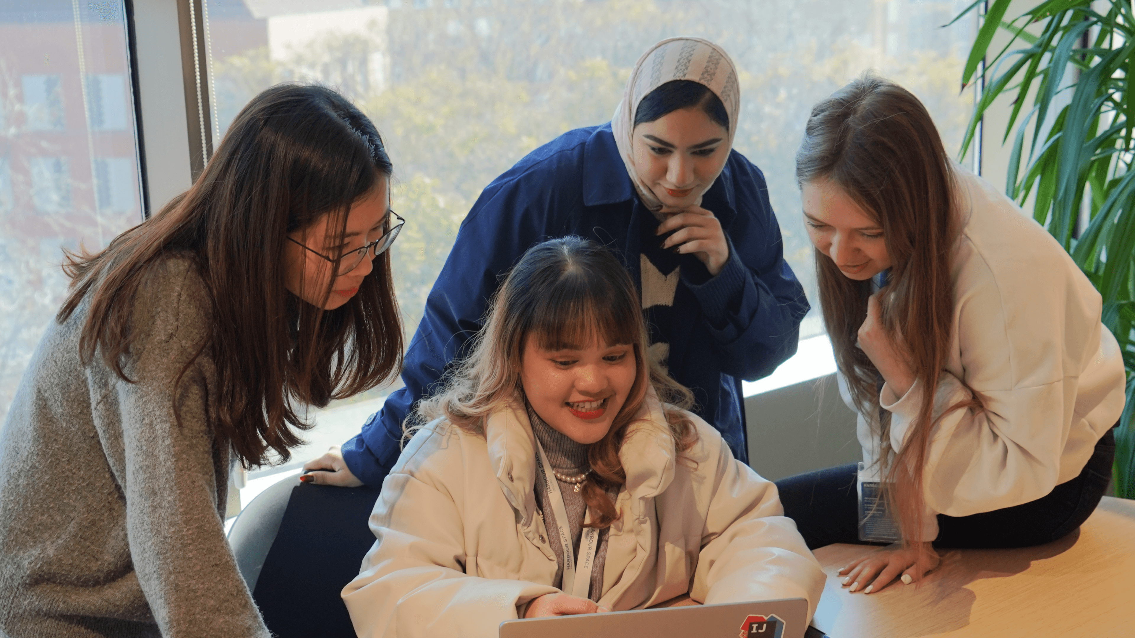 Harbour.Space students working on a group project