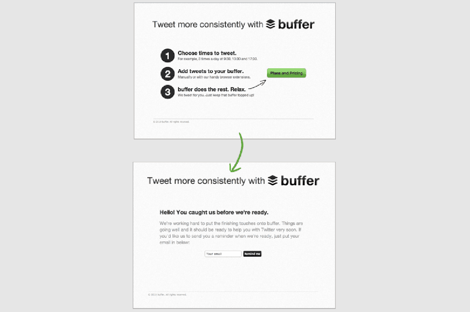 Buffer landing page example